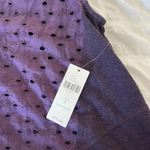 Anthropologie Akemi + kin purple boho eyelit top - Picture 6 of 11